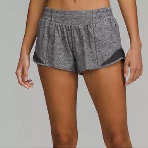 Lululemon Hotty Hot Shorts- Low Rise 2.5 inch, Heather Lux Multi Black- Size 2